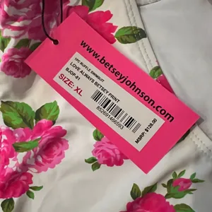 Betsey Johnson One Piece Ruffle Floral Swimsuit Padded Love Always Size XL NWT thumbnail 10