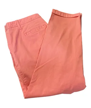 Talbots Relaxed Chino Pants Coral Pink Women's 8P Petite Cotton Stretch Cuffed thumbnail 1