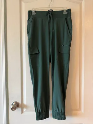 Women's Dark Green Cargo Jogger Pants/ scrub pants thumbnail 2