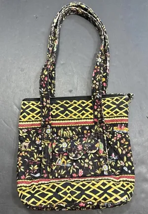 Vera Bradley Iconic Small Tote Bag MING Black Bamboo Floral Quilted Y2K Purse‎ thumbnail 1
