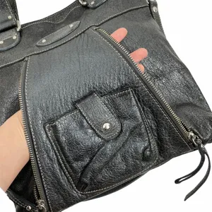 Renato Minelli Metallic Tote Bag Crossbody Bag Convertible Black thumbnail 7