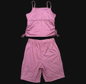 Love Cameron - Rose Pink Ruched Tank & Lounge Shorts Set thumbnail 6