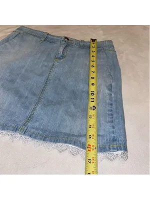 Tommy Hilfiger Y2K Low Rise Lace Trim Denim Mini Skirt Size 4 thumbnail 10
