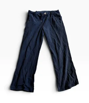 L.L. Bean Sweatpants Large Navy Blue Wide Leg Drawstring Loungewear 275705 thumbnail 1