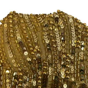 VTG Nite Line AJ Bari Gold Beaded Silk Dress Sweetheart Evening Gown 4 Trophy thumbnail 9
