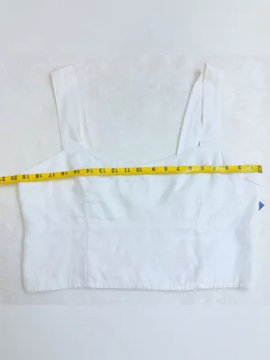 NWT Abercrombie & Fitch Square Neck Linen Crop Top – White – XL thumbnail 7