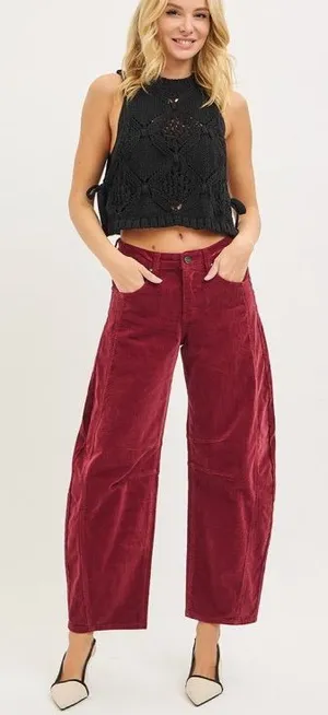018- Risen Slouchy Ankle Barrel Corduroy Pants - Size 29 thumbnail 1