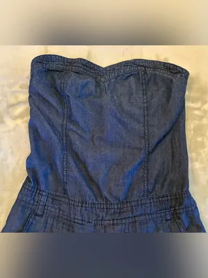 Highway Jeans Women’s Brand Strapless Denim Romper Shorts in Deep Blue Size Small thumbnail 2