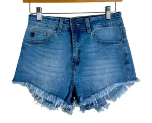 KanCan Shorts Women's Cut Off Stretch Midi Raw Hem Distressed Denim Size 27‎ thumbnail 1