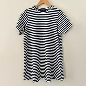 Pomander Place Tuckernuck Women's Navy Striped Zoe Mini Tee Dress T-Shirt Size S thumbnail 3