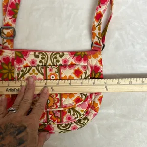 Vera Bradley Folkloric Lizzy Saddle Bag Crossbody Bag Travel Pink Yellow Retro thumbnail 11