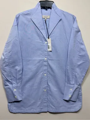 Martha Stewart women’s the relaxed classic fit Light Blue Button-Down Shirt NWT thumbnail 1