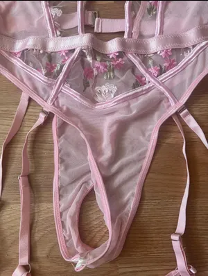 Pink Floral Embroidered Lingerie Bodysuit thumbnail 3