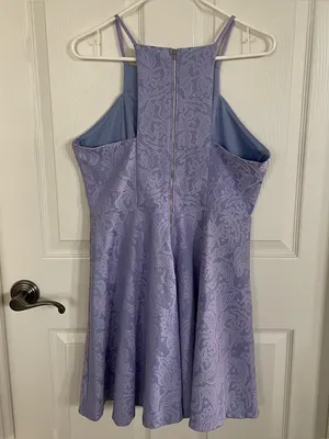 Francesca’s Lilac Floral Print Dress size L thumbnail 7