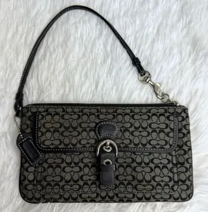 COACH y2k Soho Black Signature Canvas Wristlet thumbnail 1