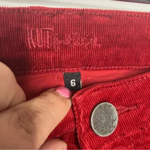 Kut from the Kloth dark red corduroy skinny pants women's size 6 winter‎ boho thumbnail 3