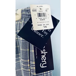 Vintage 90s Leslie Fay Haberdashery Plaid Skirt Pockets Size 16 Made USA NWT thumbnail 4