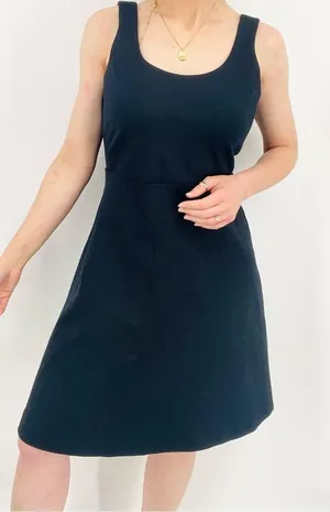 J. Crew Essential Black A-Line Mini Dress Sleeveless Formal Size S thumbnail 2