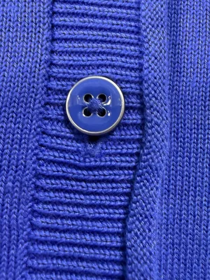 Talbots Cotton Blend Blue V-Neck Button Front Cardigan Size Medium thumbnail 6