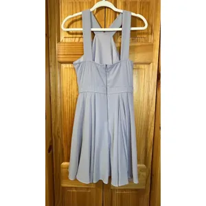 NWOT Lulus Forevermore Gray Skater Mini Dress Small Halter Neck Fit Flare Party thumbnail 3