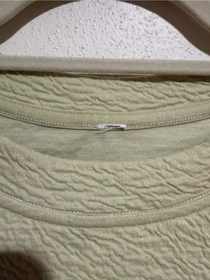 Lululemon Textured Crewneck Pullover Cropped 3/4 Sleeve Sweatshirt Dew Green 4 thumbnail 5