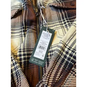 Alpine Design Women Plaid Sherpa Lined Zip Up‎ Jacket Brown Cream Black Sz M NWT thumbnail 3