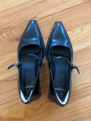 Vagabond Black Pointed Mary Jane Block Heel Pumps thumbnail 4