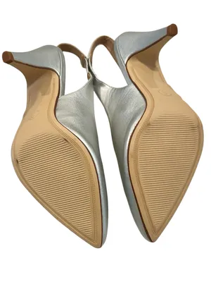 NEW a new day Silver Pointed-Toe Slingback High Heel Pumps - Size: 8 thumbnail 5