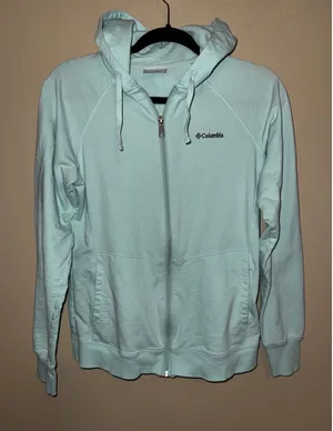 Columbia Womens Mint Green Full Zip Hoodie Activewear M Hiking Lightweight thumbnail 1