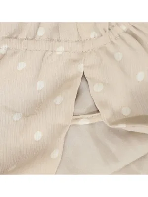NWT A New Day Short Sleeve Maxi A Line Polka Dot Dress Tan Brown / Cream M thumbnail 8