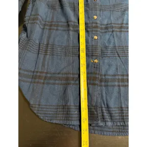 Carhartt Rugged Flex Women Medium Relaxed Fit Plaid Flannel‎ tunic Navy Blue thumbnail 3