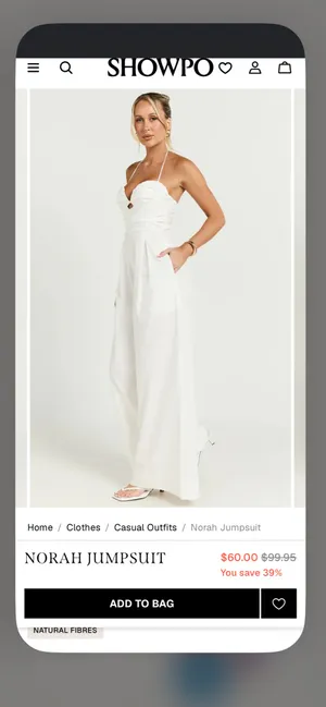 Showpo White Jumpsuit With Pockets and tie back detail thumbnail 2