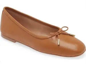 Nordstrom Flats Size 5 Square‎ Toe Brown Leather Slip On Casual Shoes thumbnail 1
