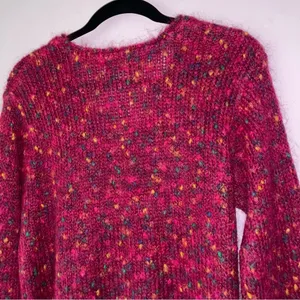 Savannah Size M Pink Mohair Cardigan Button Up Sweater Coastal Grandma thumbnail 6