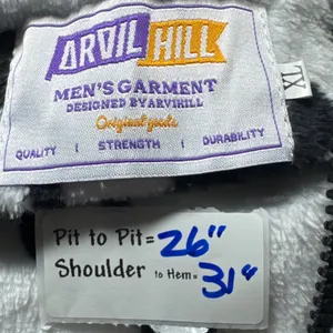 Arvil Hill Dalmatian Print Fleece Hoodie‎ Zip Up Women's XL Black White Cozy thumbnail 3