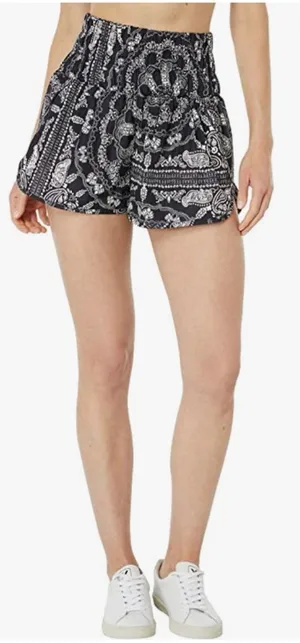 FP Movement Free People Way Home Paisley Printed Shorts Carbon Small NWT thumbnail 1