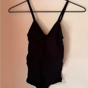 herslims Black Seamless Bodysuit Thong Womens Tummy Control Compression NWT thumbnail 3