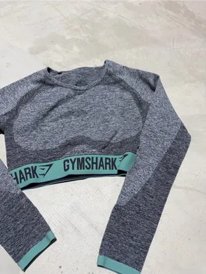 Gymshark Grey Seamless Long Sleeve Crop Top thumbnail 5