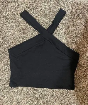 Black Cross Halter Top thumbnail 1