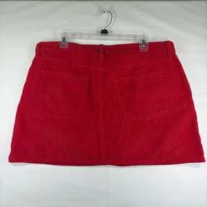 Universal Thread Womens Red‎ Corduroy Mini Skirt Size 12 Cotton 5-Pocket Classic thumbnail 12