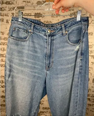 American Eagle | women mom jean denim distressed thumbnail 1