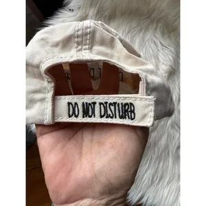 Beige Distressed 'Do Not Disturb' Baseball Cap [COPY] Black thumbnail 8