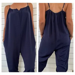 Hatch Blue Oversized Tapered Sleeveless Jumpsuit Small Maternity Lightweight thumbnail 3
