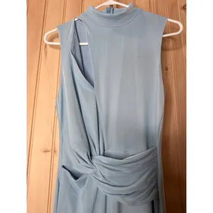 NWT Lulus Kamara Light Blue Mesh Cutout Knotted Midi Dress Party Holiday Size M thumbnail 6