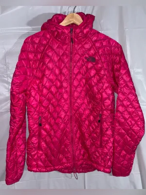 The‎ North Face Thermoball Eco Hooded Jacket Pink Quilted Puffer Women's Medium thumbnail 1