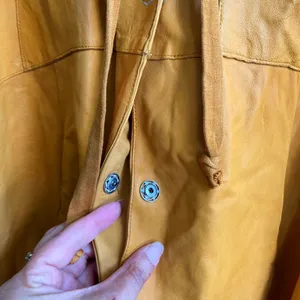 Transit Par Such Leather Jacket for Women Mustard Yellow Unlined Snap Tie Size 4 thumbnail 5