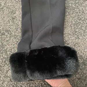 weworewhat high waist Faux Fur Hem pants thumbnail 2
