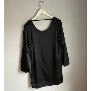Zero‎ Degrees Celsius Black 100% Silk Bell Sleeve Dress Whimsigoth Small Witchy thumbnail 2