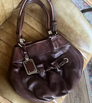 B. Makowsky Chocolate Brown Leather Shoulder Satchel thumbnail 1