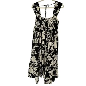 Baltic Born Aita Maxi Dress Black Ivory Floral Tiered Maternity Friendly Size L thumbnail 4